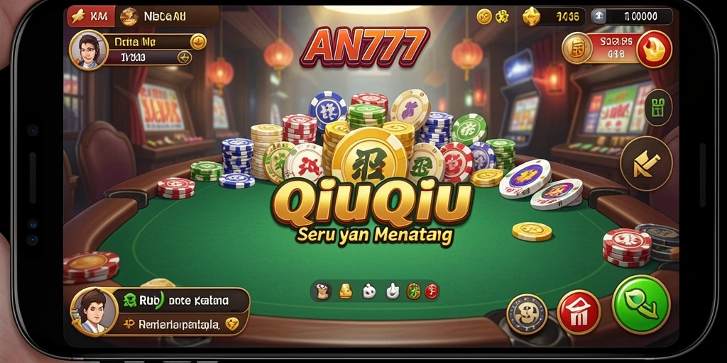 Tampilan gameplay seru di AN777 dengan fitur QiuQiu yang menarik.