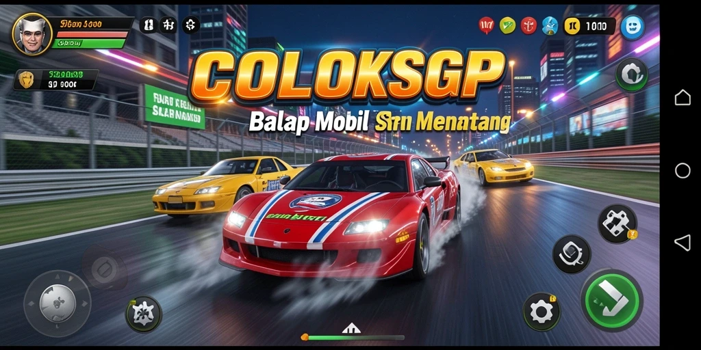 Tampilan seru gameplay balapan di COLOKSGP.