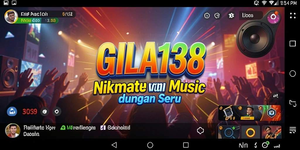 Screenshot GILA138 yang menampilkan gameplay interaktif musik.