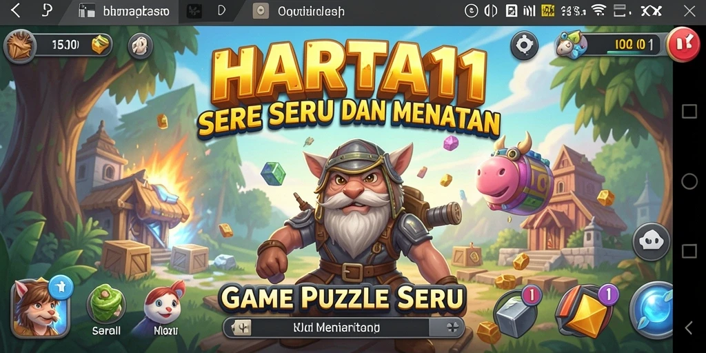 Screenshot utama HARTA11 menampilkan gameplay seru di level teka-teki.