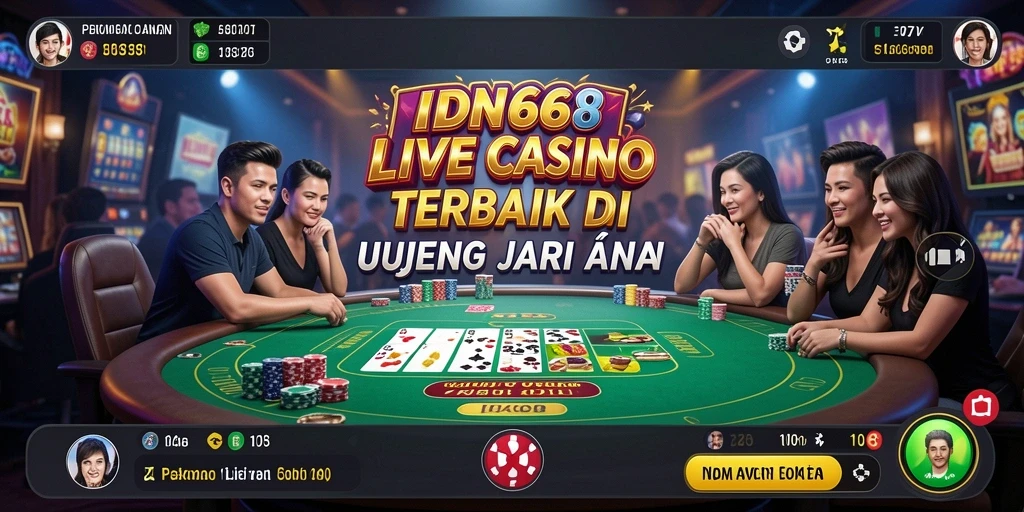 Tampilan menarik gameplay Live Casino dari IDN668.