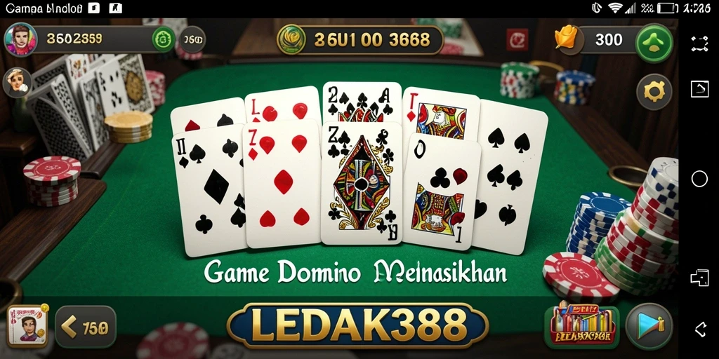 Tampilan gameplay yang menarik dalam game Domino LEDAK388.