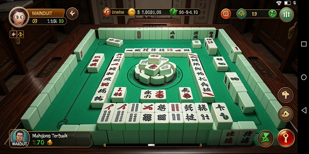 Tampilan gameplay seru dari MAINDUIT yang menggugah semangat bermain Mahjong.