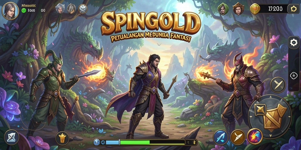 Tampilan gameplay SPINGOLD yang menegangkan dan penuh petualangan.
