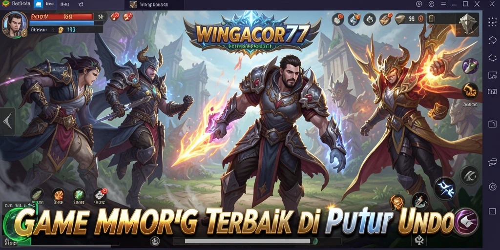 Screenshot utama WINGACOR77 yang menunjukkan aksi pertempuran MMORPG.